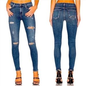 AGOLDE Women's Size 26 Sophie Skinny Jeans Distressed High Rise Med Wash 28X30.5